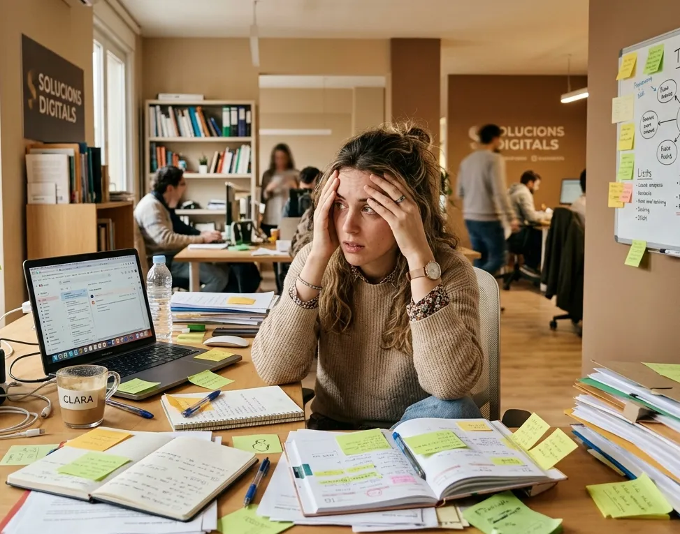 Espacio de trabajo ordenado en una oficina luminosa